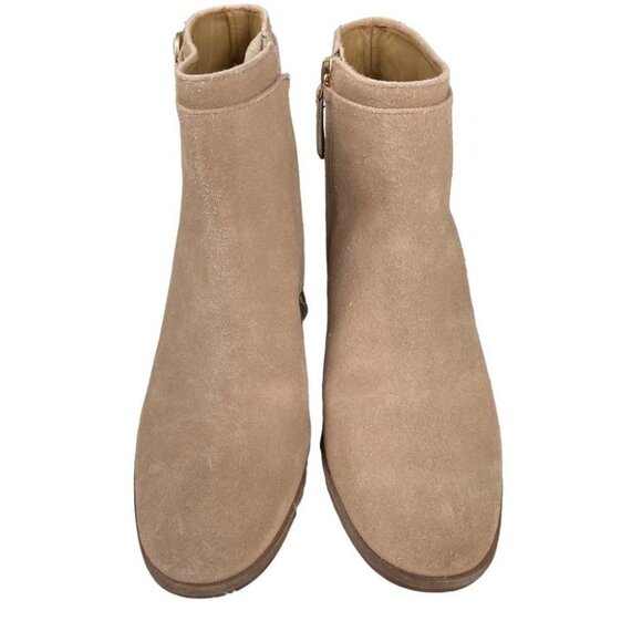 Tory Burch Boots Ankle Tan NWT Sofia Fall Leather Suede Winter Heel Sz 7 - Picture 3 of 8